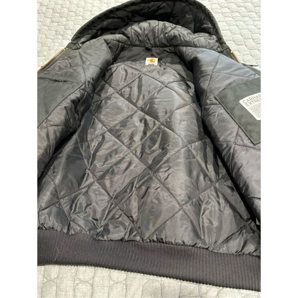 Men’s black Carhartt hooded coat and bib overalls. Size XL/38/32 - Picture 6 of 16